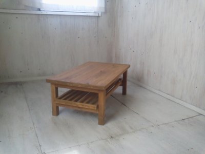 画像2: 無垢ヒノキで造る　棚付　ローテーブル・コーヒーテーブル　【オスモオーク】　セミオーダー品 