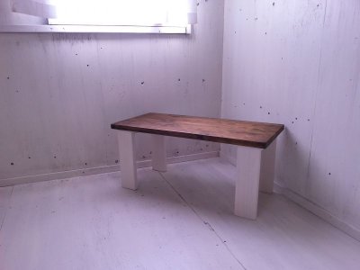画像3: 無垢ヒノキで造る　ローテーブル・コーヒーテーブル　【ステインオーク×ミルキーホワイト】　セミオーダー品　 