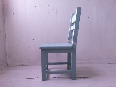 画像2: 無垢ヒノキで造る　チェア　椅子　イス　【アンティークブルー】　W400　セミオーダー品