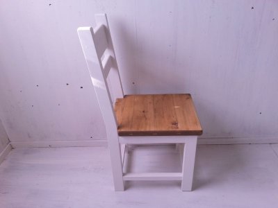 画像2: 無垢ヒノキで造る　チェア　椅子　イス　【オスモオーク×ミルキーホワイト】　セミオーダー品