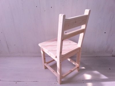 画像1: 無垢ヒノキで造る　チェア　椅子　イス　【無塗装】　W400　セミオーダー品
