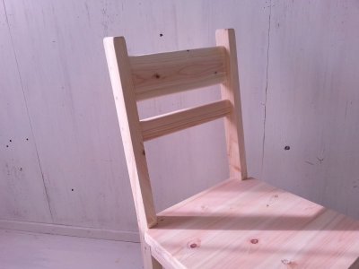 画像2: 無垢ヒノキで造る　チェア　椅子　イス　【無塗装】　W400　セミオーダー品