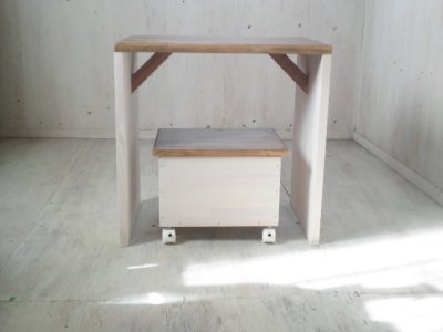 画像2: キッズ　デスク　（desk＆chair） 【オスモオーク×オスモホワイト】　セミオーダー品　