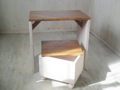 画像1: キッズ　デスク　（desk＆chair） 【オスモオーク×オスモホワイト】　セミオーダー品　