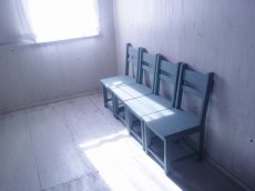 画像3: 無垢ヒノキで造る　チェア　椅子　イス　×４　【アンティークブルー】　W400　セミオーダー品 (3)