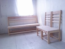 画像6: 無垢ヒノキで造る　チェア　椅子　イス h1000 w480 d520　【無塗装】　セミオーダー品 (6)