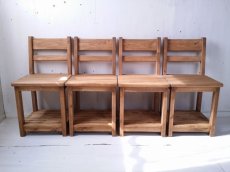 画像1: 無垢ヒノキで造る　棚付き　チェア　椅子　イス　　 (1)