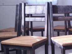 画像3: 無垢ヒノキで造る　チェア　椅子　イス　【オスモオーク×オスモブラック】　セミオーダー品 (3)