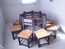 画像2: 無垢ヒノキで造る　チェア　椅子　イス　【オスモオーク×オスモブラック】　セミオーダー品 (2)