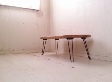 画像4: 無垢ヒノキで造る家具　折り畳みアイアン脚　ローテーブル　鉄脚　W900　【オスモオーク】セミオーダー品 (4)