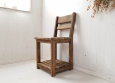 画像3: 無垢ヒノキで造る　棚付き　チェア　椅子　イス　　【ステインオーク】セミオーダー品 (3)