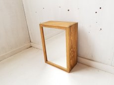 画像1: ナチュラル　木製　 ミラーキャビネット　洗面所収納　 h350 w250 d129【オスモオーク】　セミオーダー品 (1)