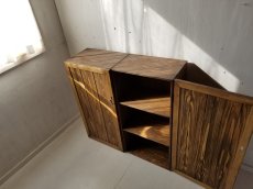 画像3: ナチュラルテイスト　キャビネット　扉付　収納棚 　木の扉左・右開きの２点セット　h885 ｗ450 ｄ300　【オスモウォルナット】　セミオーダー品 (3)