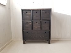 画像6: 無垢杉で造る　マスキャビネット　BOXタイプ 　タイルトップ　h850 w680 d235【オスモブラック】 セミオーダー品 (6)
