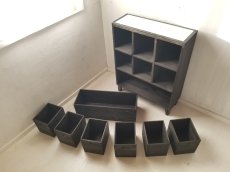 画像3: 無垢杉で造る　マスキャビネット　BOXタイプ 　タイルトップ　h850 w680 d235【オスモブラック】 セミオーダー品 (3)