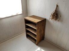 画像4: ナチュラルテイスト　キャビネット　引き出しタイプ　天板ひのき　４段　脚付き　h865 w580 d430　【ステインオーク】　セミオーダー品 (4)