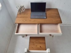 画像3: 無垢ヒノキで造る　パソコンデスク　学習机　ミシン台　【type2】　h700 w1000 d500 【オスモオーク×ミルキーホワイト】　セミオーダー品　 (3)