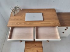 画像3: 無垢ヒノキで造る　パソコンデスク　学習机　ミシン台　3点セット h700 w1000 d500　【オスモオーク×ミルキーホワイト】　セミオーダー品 (3)
