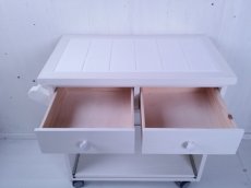 画像5: タイルトップ　移動式キッチンワゴン　キ　スライドレール付　キャスター付 h700 w695 d395【ミルキーホワイト】セミオーダー品 (5)