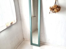 画像4: 無垢材で造る　姿見鏡　ミラー　床置き・壁掛け h1700 w350 【アンティークブルー】　セミオーダー品 (4)