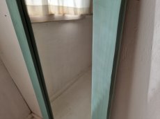 画像2: 無垢材で造る　姿見鏡　ミラー　床置き・壁掛け h1120 w370【アンティークブルー】　セミオーダー品 (2)