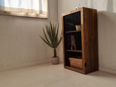 画像1: ナチュラルテイスト　キャビネット  h900 w440 d300 【ステインオーク】　セミオーダー品 (1)