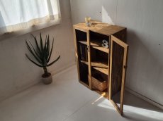画像5: ナチュラルテイスト　キャビネット　観音開きタイプ　扉付　収納棚　チキンネットの扉　h948 w600 d325 【オスモオーク】　セミオーダー品 (5)