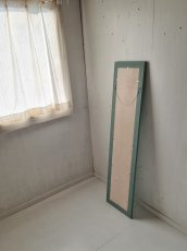 画像5: 無垢材で造る　姿見鏡　ミラー　床置き・壁掛け h1400 w350【アンティークブルー】　セミオーダー品 (5)