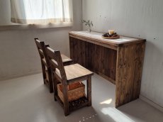 画像6: 無垢材で造る　タイルラック　キッチンカウンター　引き出しなし　h800 w1300 d420  【オスモウォルナット】セミオーダー品 (6)