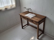 画像1: 無垢ヒノキで造る　パソコンデスク　学習机　ミシン台　【type1】ｈ7２0× 900× d420 　【オスモウォルナット】　セミオーダー品　 (1)