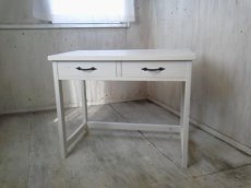 画像1: 無垢ヒノキで造る　パソコンデスク　学習机　ミシン台　【type1】ｈ720× 900× d520 　【ホワイト】　セミオーダー品　 (1)