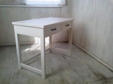 画像5: 無垢ヒノキで造る　パソコンデスク　学習机　ミシン台　【type1】ｈ720× 900× d520 　【ホワイト】　セミオーダー品　 (5)