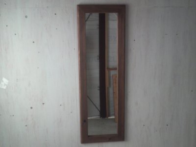 画像1: 無垢ヒノキで造る　姿見　鏡　ミラー　【オスモウォルナット】　セミオーダー品