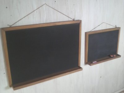 画像2: 壁掛け用　スクール風黒板　【オスモオーク】　セミオーダー品