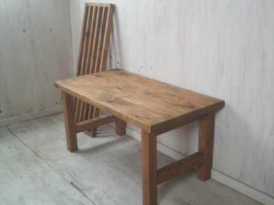 画像2: 無垢ヒノキで造る家具　棚付　ローテーブル 【オスモオーク】　セミオーダー品
