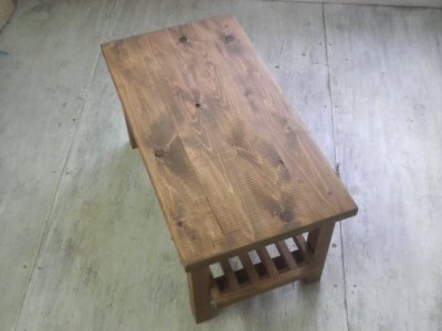 画像3: 無垢ヒノキで造る家具　棚付　ローテーブル 【オスモオーク】　セミオーダー品