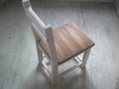 画像2: 無垢ヒノキで造る　チェア　椅子　イス　【オスモオーク×オスモホワイト】　セミオーダー品　