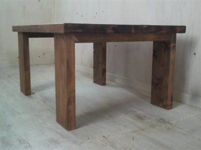 画像2: 無垢ヒノキで造る　ローテーブル 【ステインオーク】　セミオーダー品