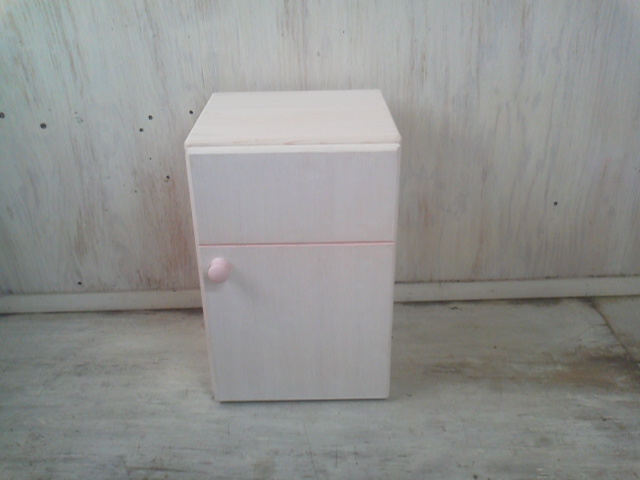 画像1: ままごと　冷蔵庫 【ピンク×オスモホワイト】　セミオーダー品 (1)