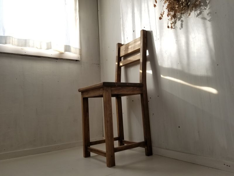 画像1: 無垢ヒノキで造る　チェア　椅子　イス　【オスモウォルナット】　セミオーダー品 (1)